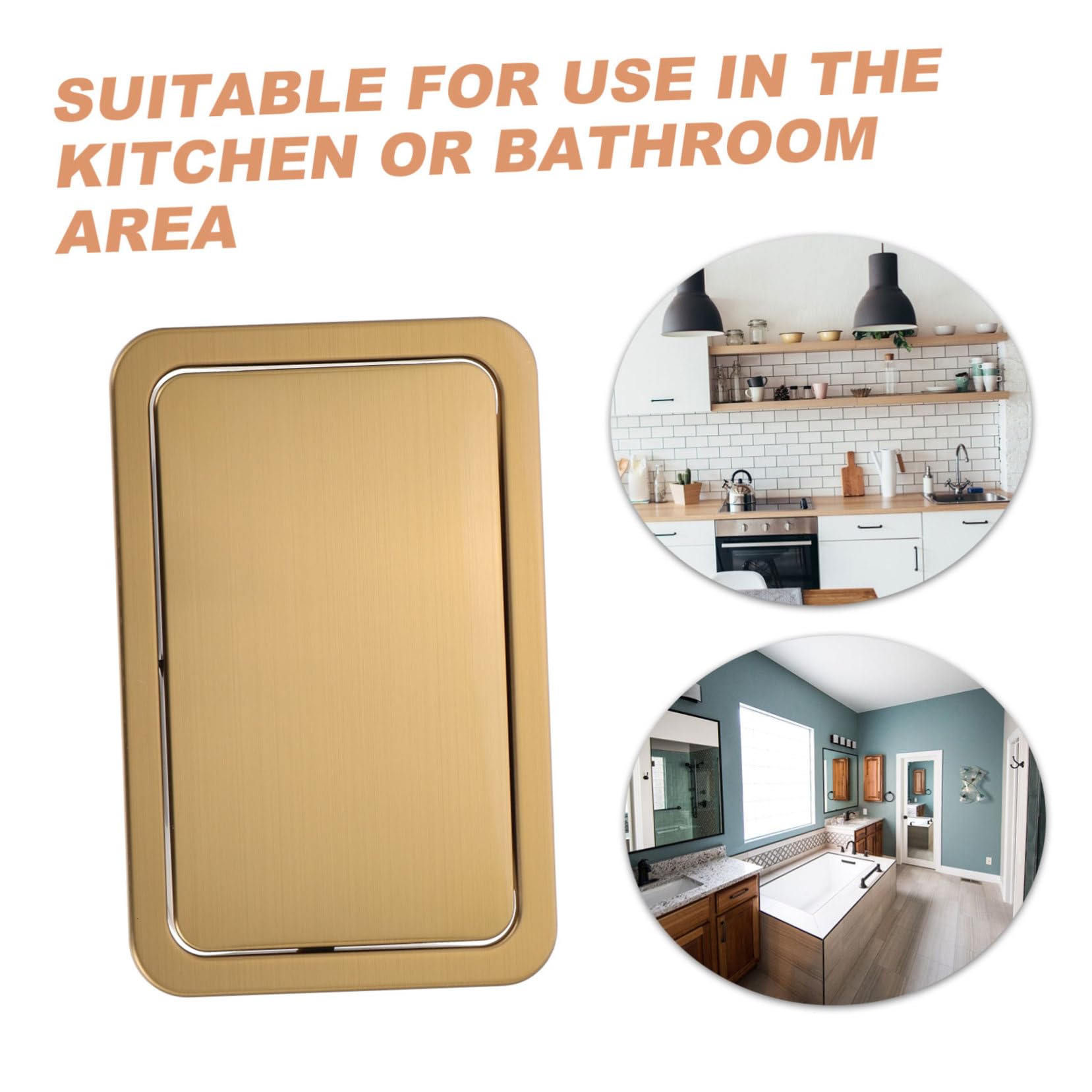 PRETYZOOM Tapa Empotrada de Acero Inoxidable Dorado para Cubre Fregadero Acero, Tapa Abatible para Cubo de Basura Cocina Diseño Ahorrador de Espacio y Fácil Limpieza