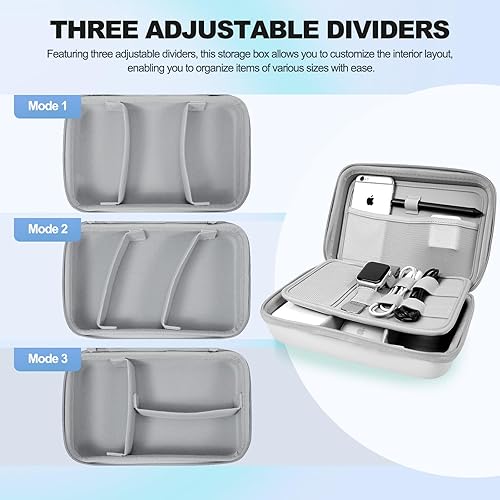 Miniatura 3 de Estuche organizador electrónico de viaje duro para cargadores de banco de energía, cables, unidad flash USB, tarjeta SD, electrónica y mochila,