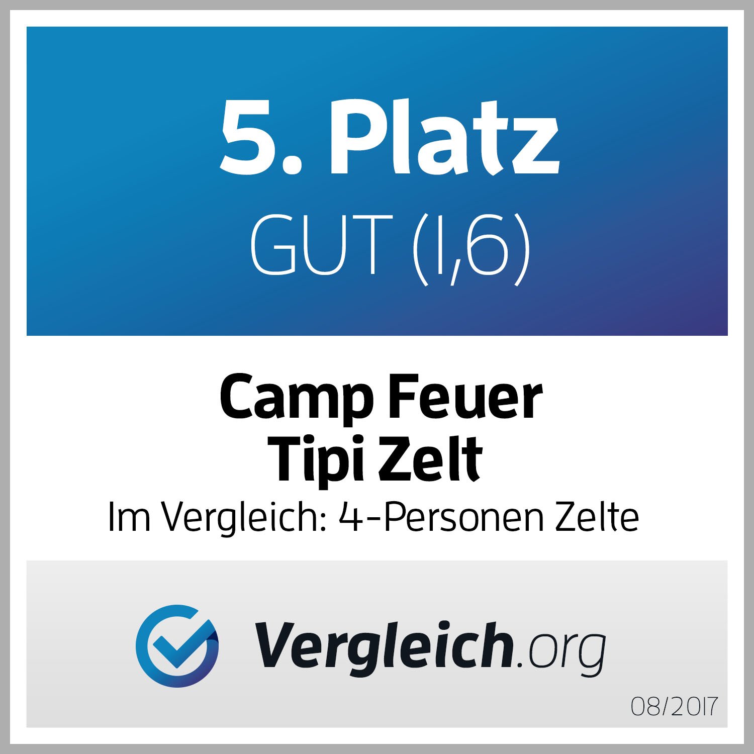 CampFeuer Tente tipi pour 4 personnes "Spirit" | Tente tipi d'extérieur étanche | Tente de camping avec moustiquaire | Tentes pyramidales pour le camping, l'extérieur, la plage et la randonnée, avec piquets et sac