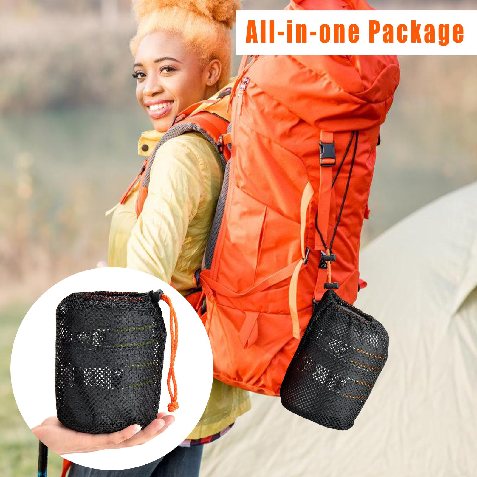 Portatile Pentole Set, Pentola da Campeggio per Fuoco, Fornello da Campeggio per 1-2 Persone, Utensili da Cucina da Campeggio, per Campeggio, Cucina All'Aperto, l'Escursionismo, Viaggi