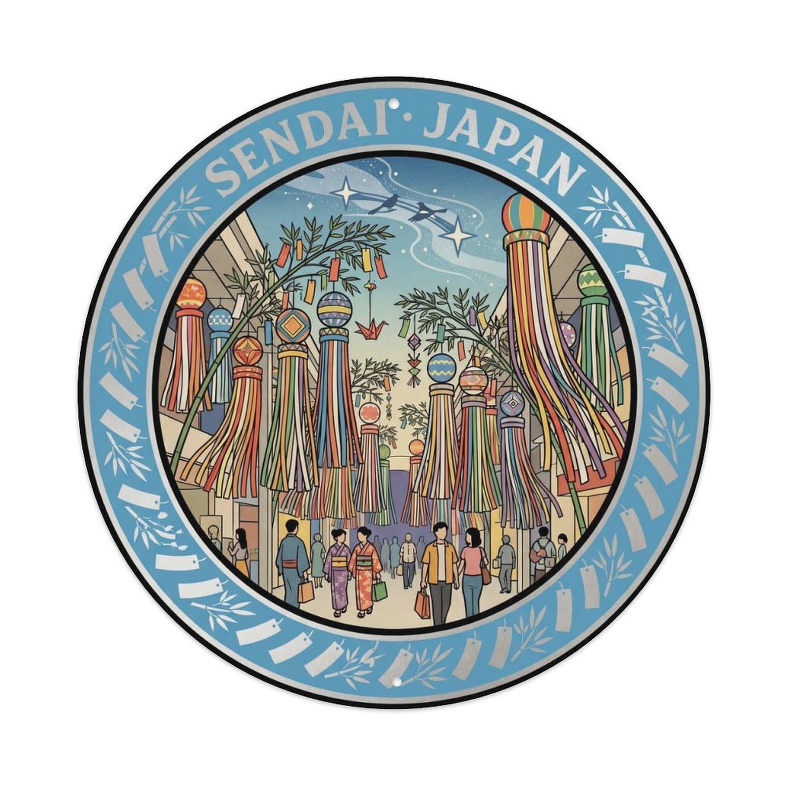 Tanabata Festival Paper Streamer Folk Culture Ritual Metal Tin Sign