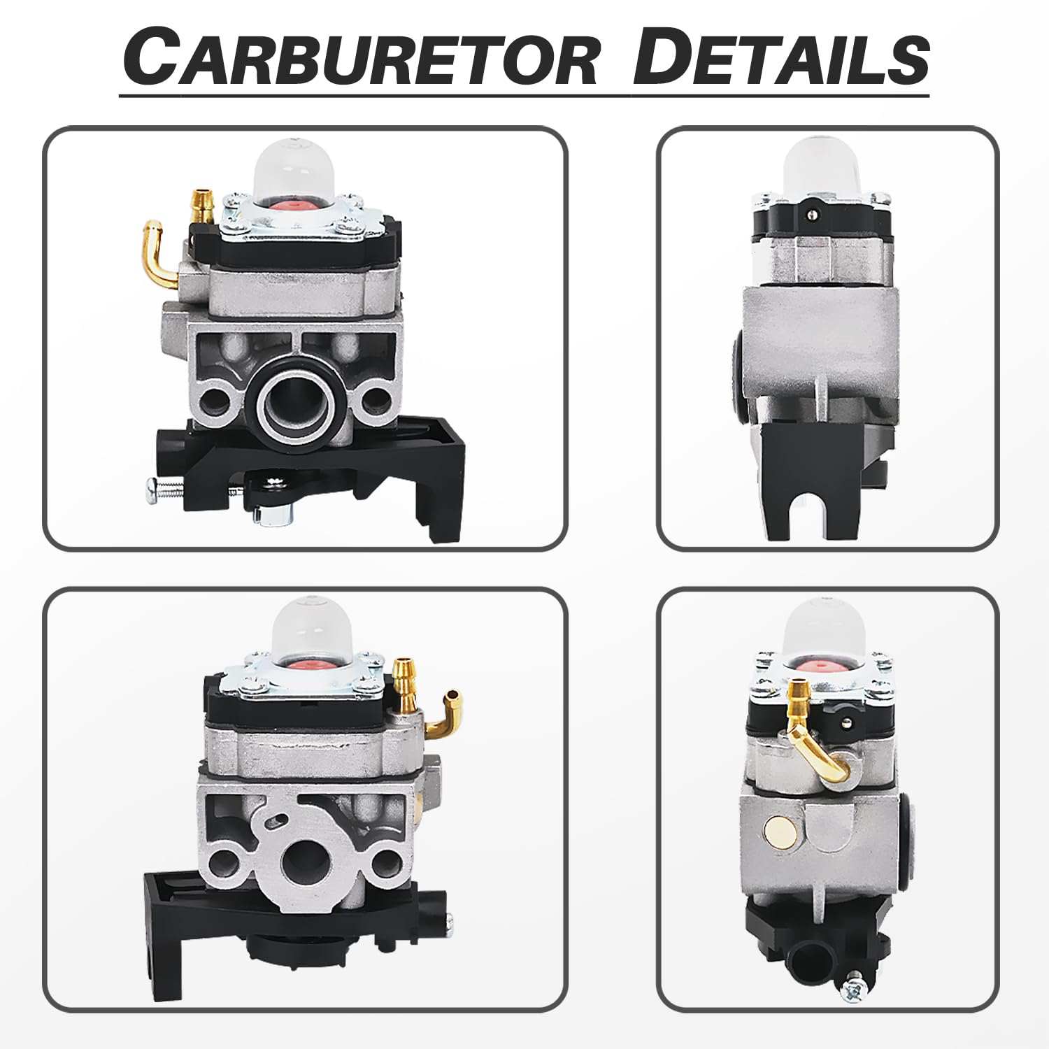 Carburateur pour Honda GX25 GX35 GX50 UMS425E UMK425E UMK435E HHB25 FG110, JRISBO Carburateur de Débroussailleuse & Souffleur & Moteur 4-Temp Kit Réparation avec Filtre Joint Bougie