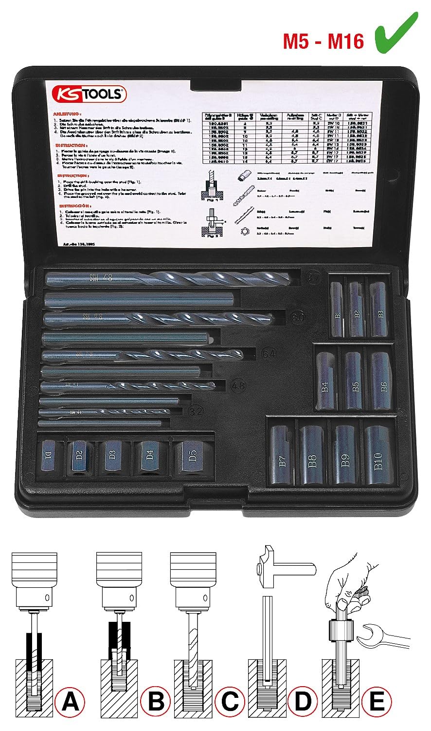 KS Tools 150.1305 Serie di Estrattori, 25 Pezzi
