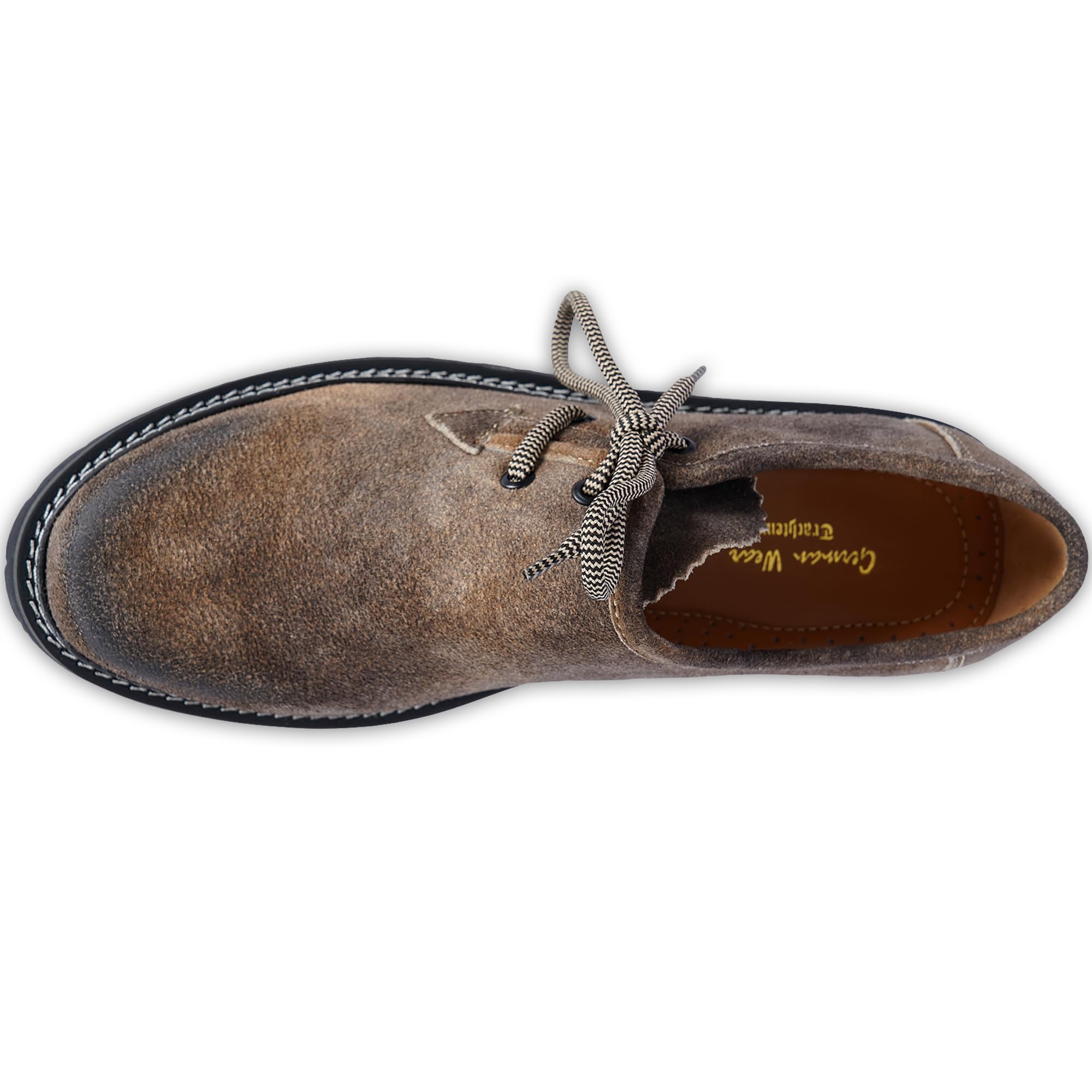 German Wear Scarpe da avena, originali, fatte a mano, in pelle scamosciata, con 2 lacci