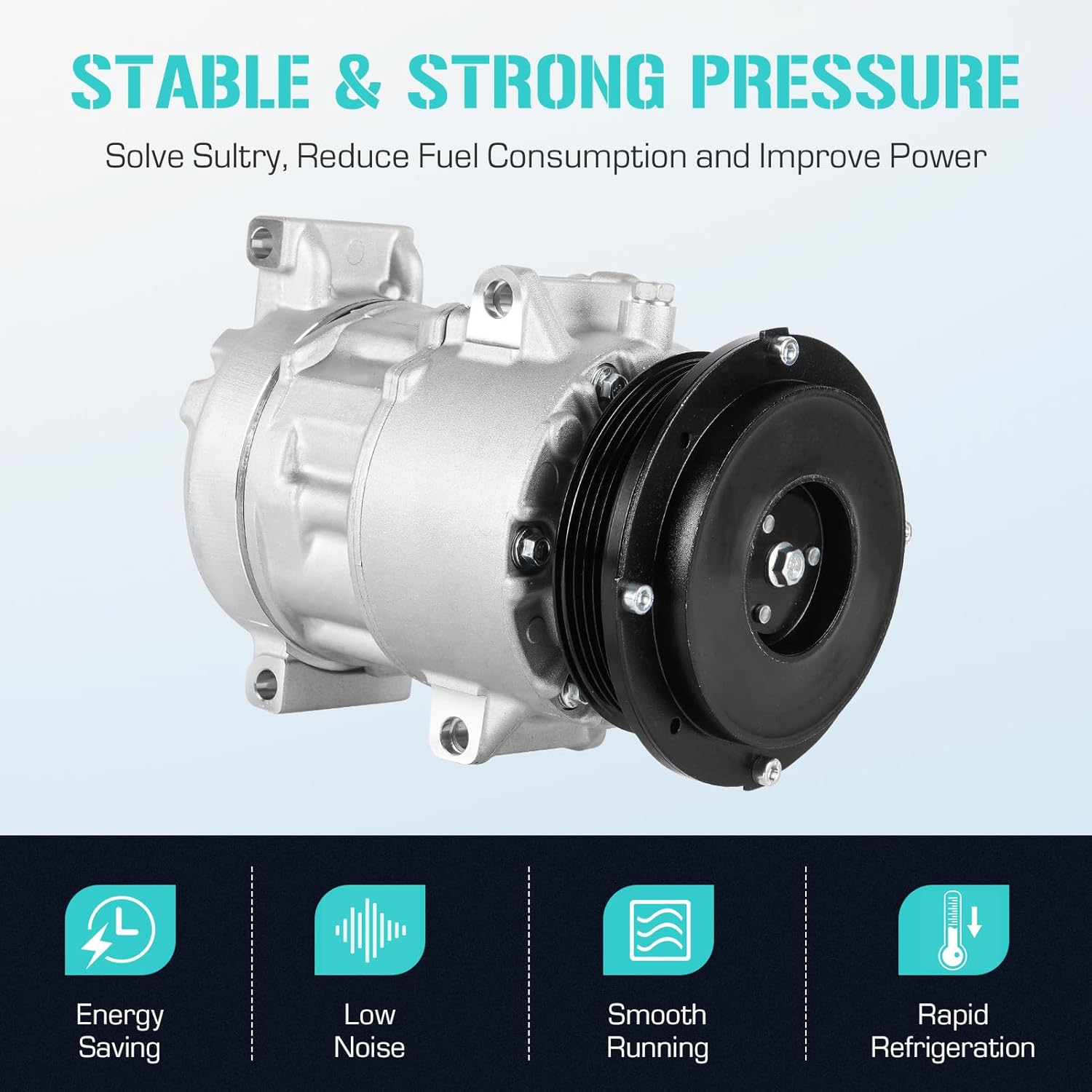 Air Conditioning A/C Compressor with Clutch Fits for Toyota Camry 2.5L 2010 2011, Replace ‎‎CO 11270C, 158380, 8831006390, 8831033290