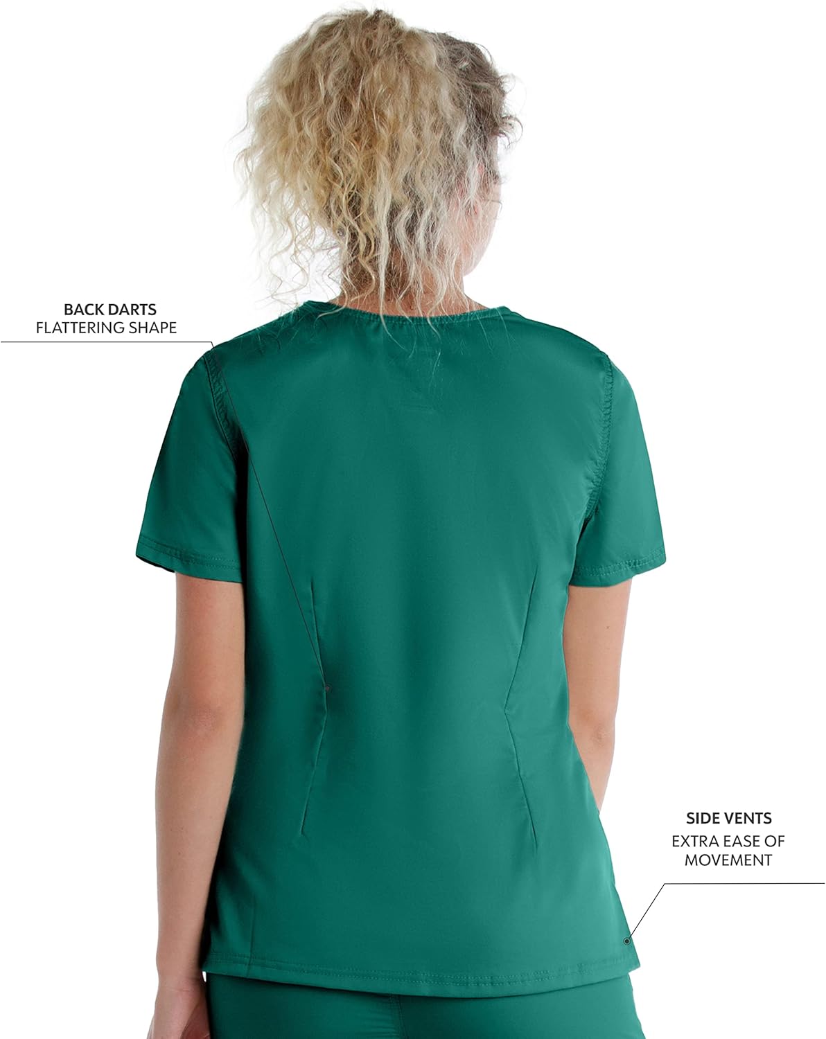 Landau Proflex Tailored Fit Stretch 3-Pocket Mock Wrap Scrub Top for Women 4161 - Image 3