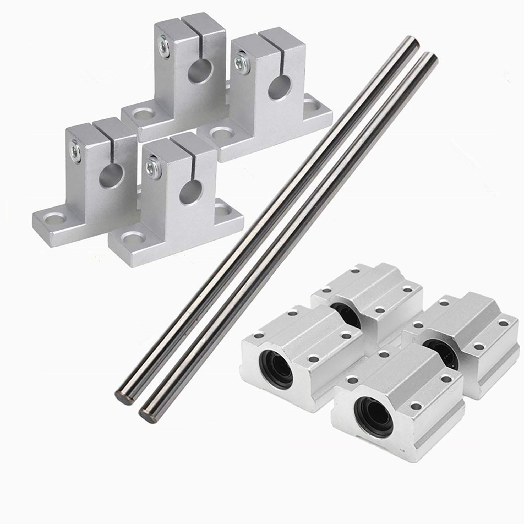 2PCS Linear Rail 500mm 12mm Dia Linear Motion Ball Bearing with Slide Bushing &500mm Linear Shaft Optical Axis with Rod Rail Support Set — Amazon image 10