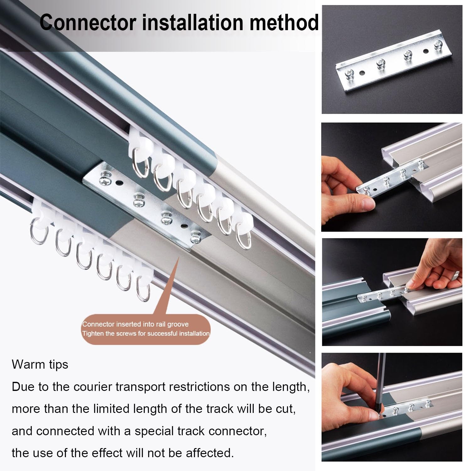 Heavy Du Aluminiowy zestaw gąsienic – 1,8 m, montowany na suficie, podwójne szyny 4 m, do salonu i sypialni, ścianka działowa - szampański h (330 cm / 10.8ft)