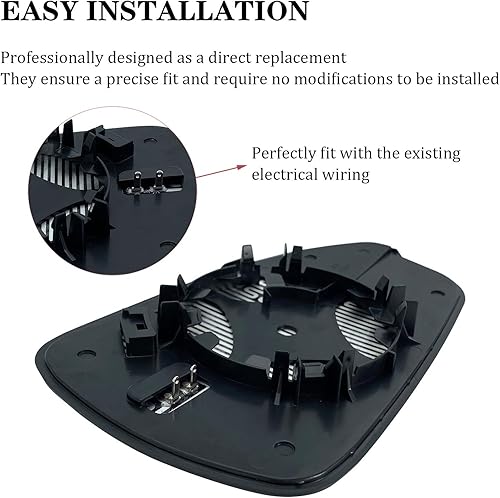 Miniatura 5 de Espejo lateral izquierdo del conductor de repuesto para Ford Fusion 2013, 2014, 2015, 2016, 2017, 2018, 2019, 2020, espejo lateral convexo calentado