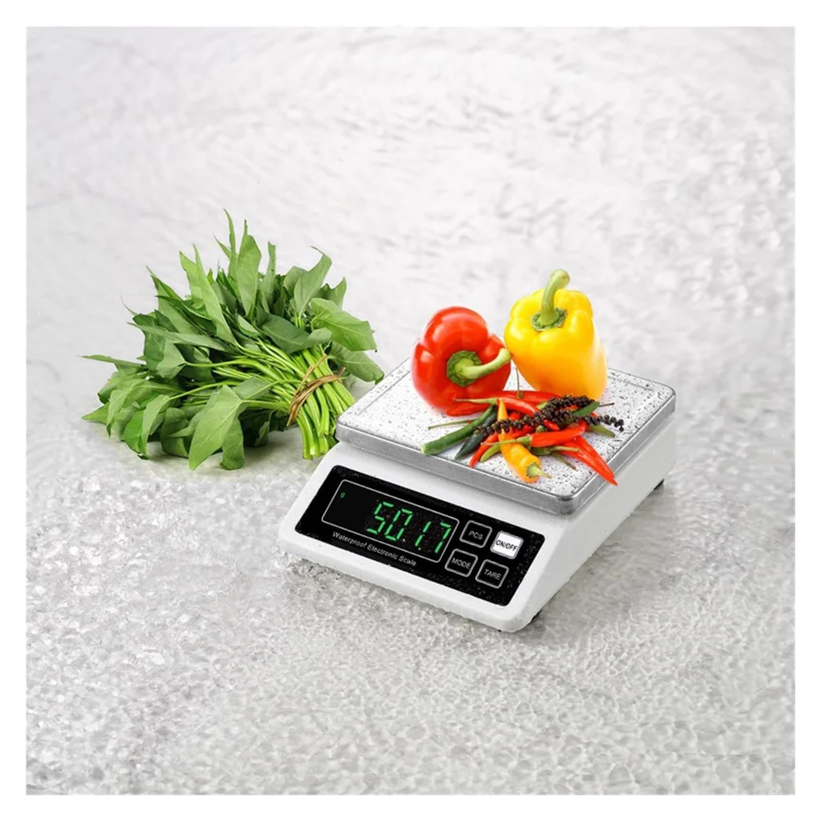 Báscula de cocina for el hogar 0,1g/1g 3kg,5kg,10kg,15kg(White 3Kg 0.1g)