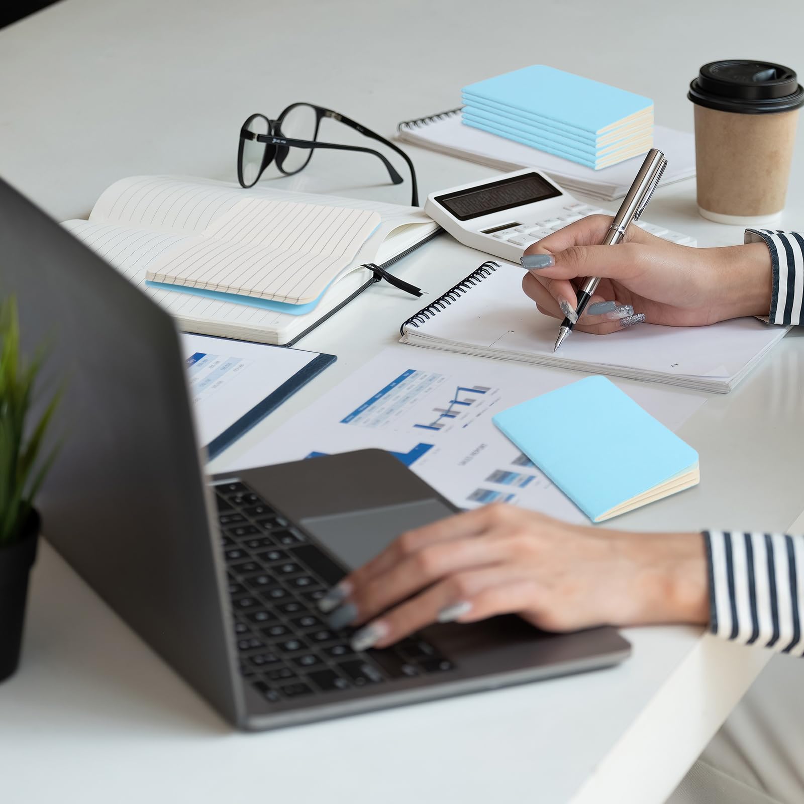 Harloon 100 Pcs Mini Notebooks Bulk Employee Appreciation Gifts Small Pocket Notebooks Mini Lined Wallet Journals For Christmas Staff Coworker Office Favors, 4 X 2.5 Inches(Blue - View #11