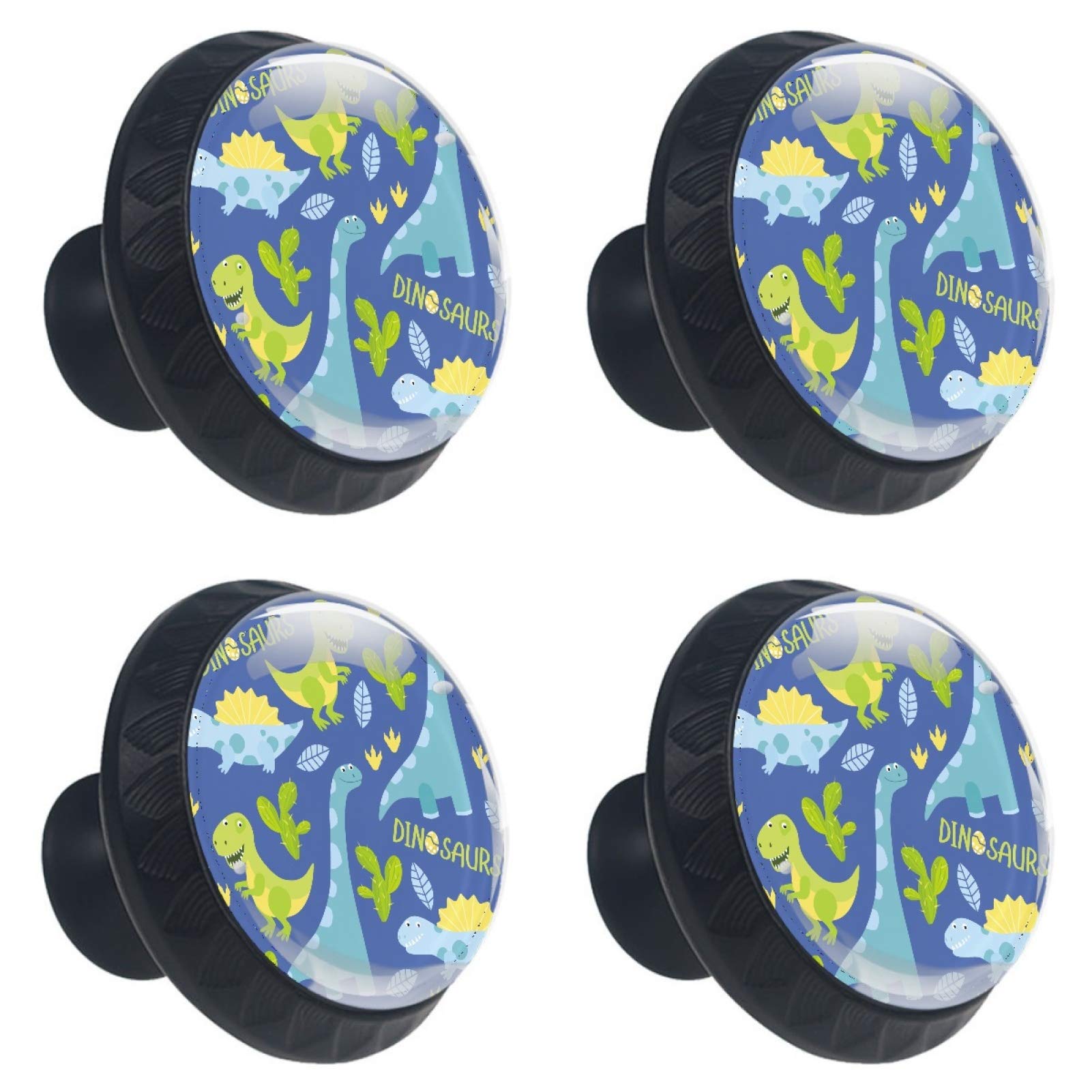 Bouton en verre dinosaure bleu 30 mm pour décorer la commode de la chambre