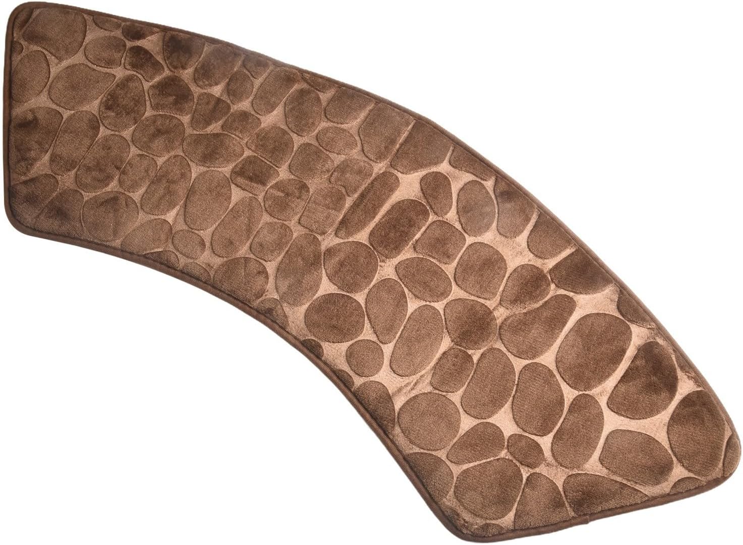 Curved Bath Mat,Corner Bath Mat,Non-slip Bath Mat, Absorbent, Washable,Suitable For Shower Room And Laundry Room(brown)