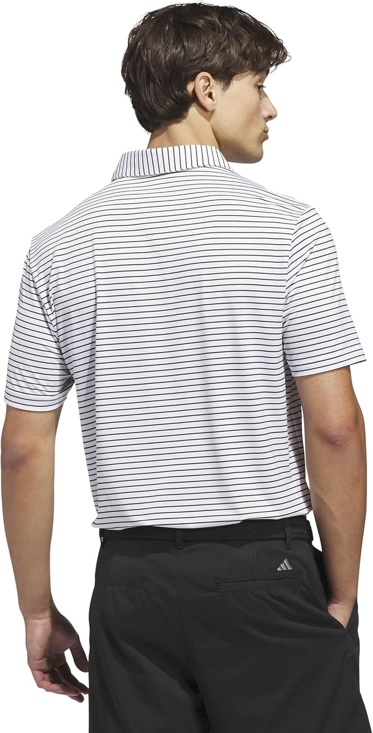 adidas Mens Performance Two-Color Stripe Polo Shirt