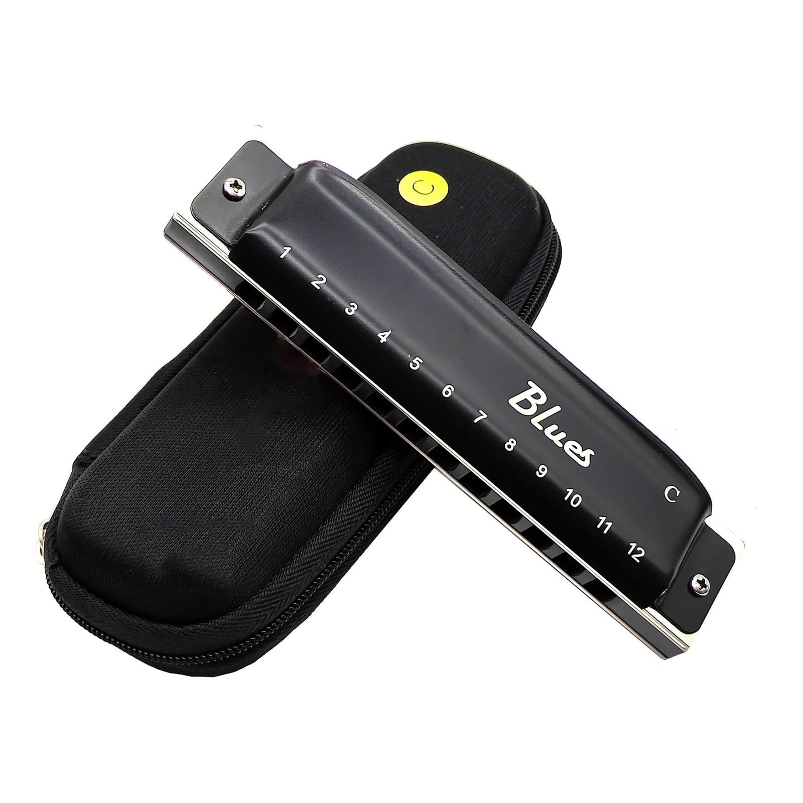 Blues 12 Fori Armonica Diatonica Professionale Chiave C Pettine In Alluminio Per Tutti(Type1)