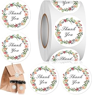 2" Inch 500PCS Thank You Stickers Roll for Small Business, Self-Adhesive Envelope Seals, Durable Labels for Packaging Gift Bags Birthdays Weddings Giveaways Bridal Showers Boxes&Orders, Shipping