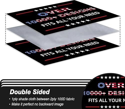 Miniatura 4 de Bandera de John Deere - Nada corre como un ciervo (3 x 5 pies, doble cara de 3 capas) poliéster 150D en azul hombre cueva con ojales de latón