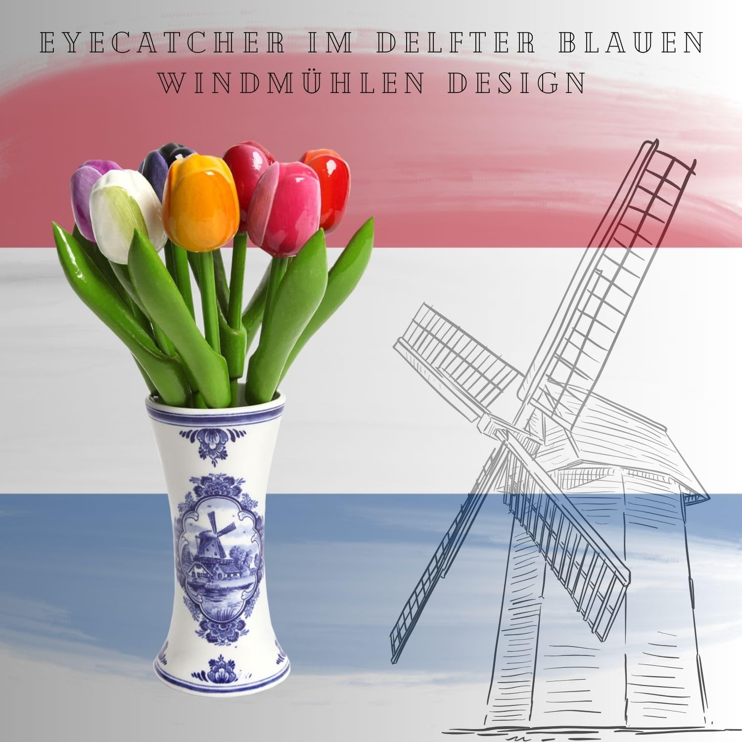 Décorations Tulipes En Bois à Suspendre – Lot De 6, Couleurs Variées | Printemps, Pâques, Décoration Rustique – 15,9 Cm - 3