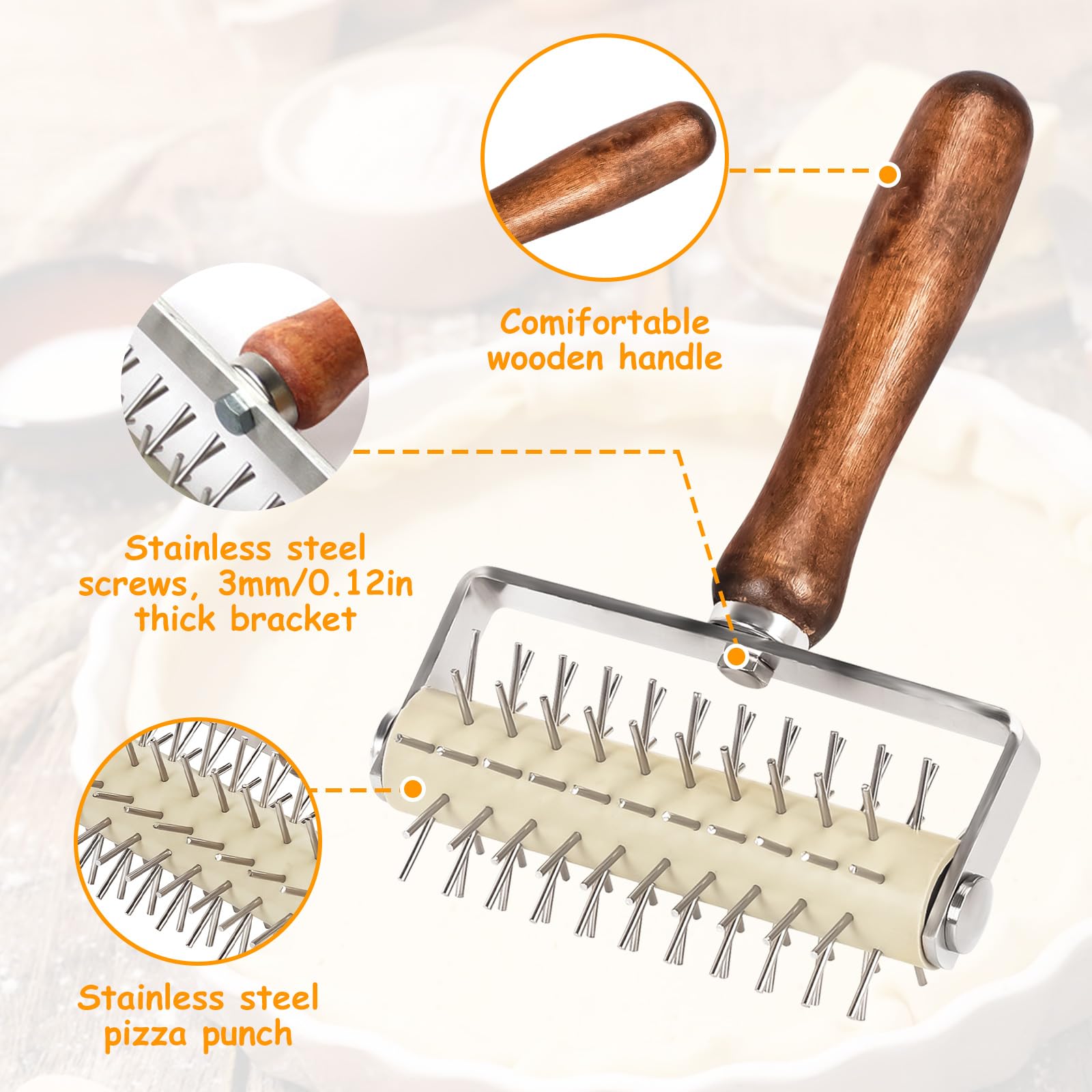 Rotella Tagliapasta A Reticolo - In Acciaio Inox Con Manico In Legno Per Crostate E Biscotti - Foto 10