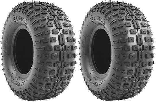 2 Pack 145/70-6 ATV Tires, Go-Kart Knobby Tires, All-Terrain Tubeless Tires for Small Off-Road, Dune Buggies, Go-Karts