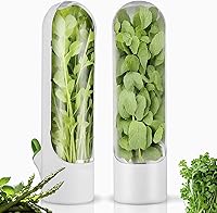 HVECT Herb Saver Pods (2 Pack) - Fresh Herb Keeper for Cilantro, Parsley, Mint, Asparagus in Fridge, Keeps Produce Fresh 2-3 Weeks
