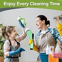 Vista 6 de Cepillo de limpieza eléctrico giratorio, cepillo de ducha con mango largo ajustable, limpiador de ducha con 2 velocidades y 7 cabezales de cepillo