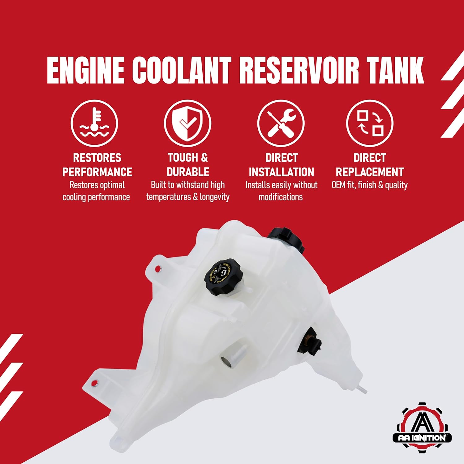 Replacement Coolant Reservoir Tank - Compatible with Freightliner Vehicles - Cascadia, Century Class, Columbia, Coronado, FLD020SD, M2 106, M2 112 - Replaces 525263005, A05-25263-006, A0533118000