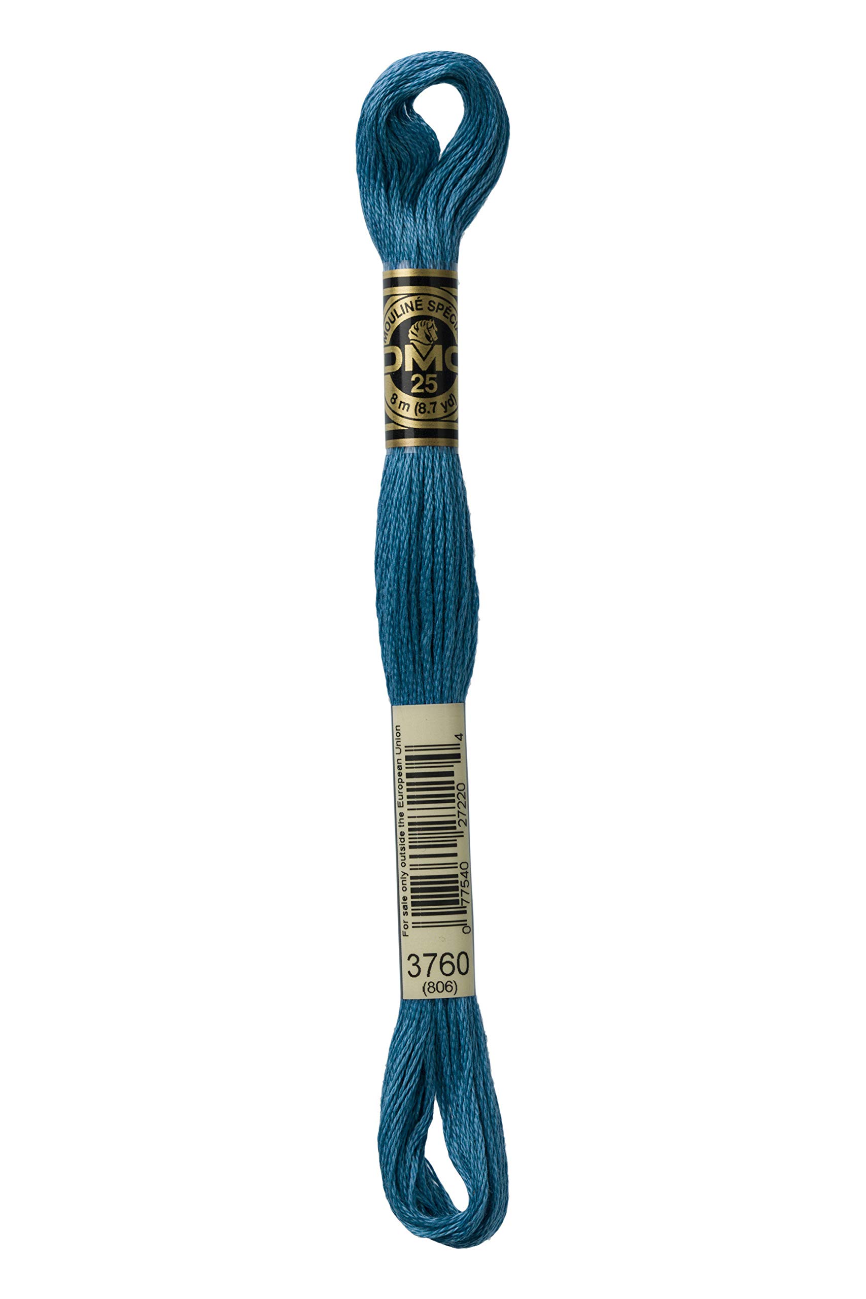 DMC 117-3760 Mouline Stranded Cotton Six Strand Embroidery Floss Thread, Wedgewood, 8.7-Yard