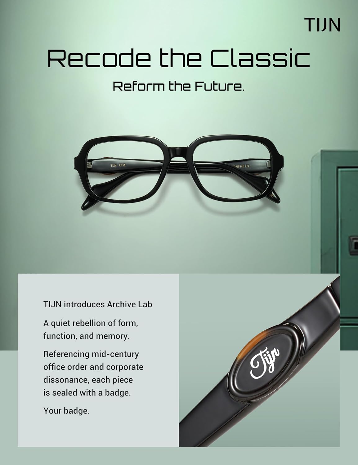 TIJN Vintage Inspired Blue Light Blocking Glasses, Modern Square Acetate Computer Screen Eye Glasses for Woman Men, AL01
