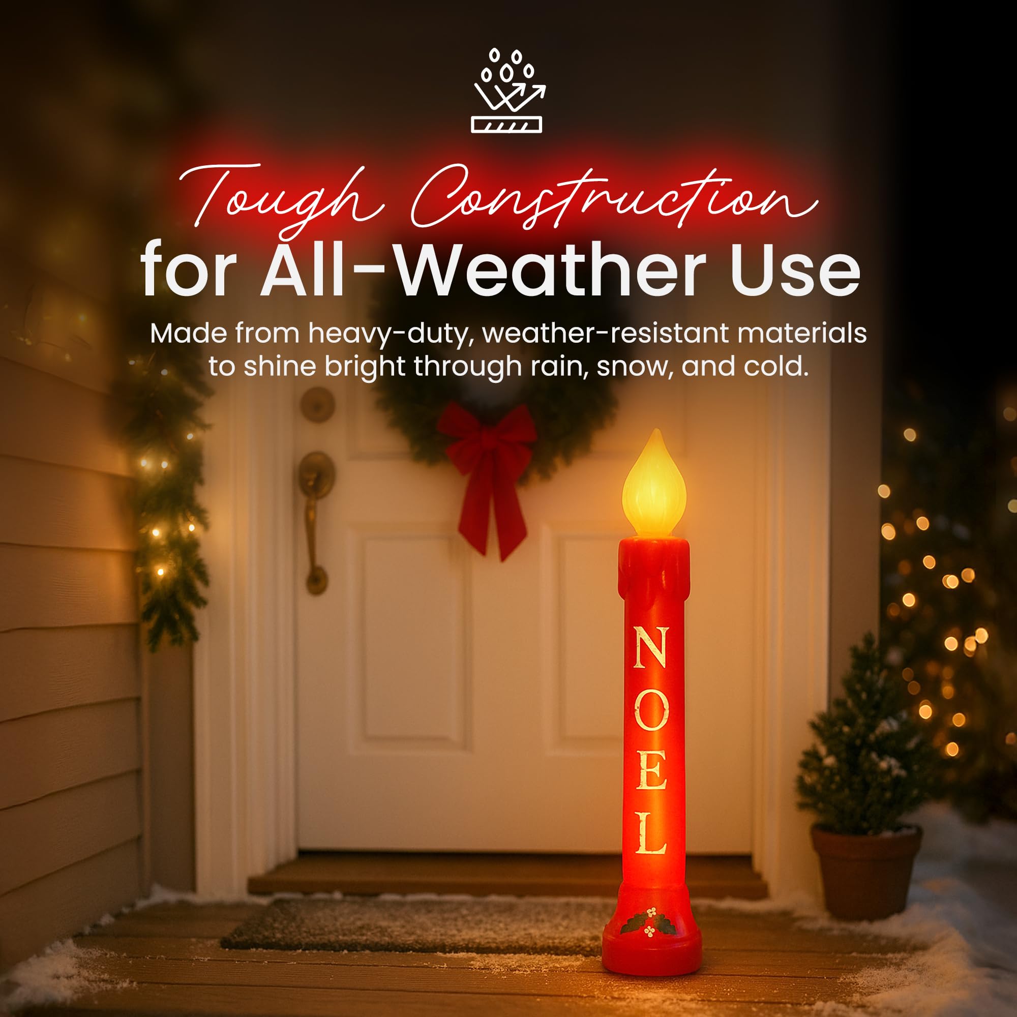 Union 77330 Lighted Noel Candle, Illuminated with Cord and Light