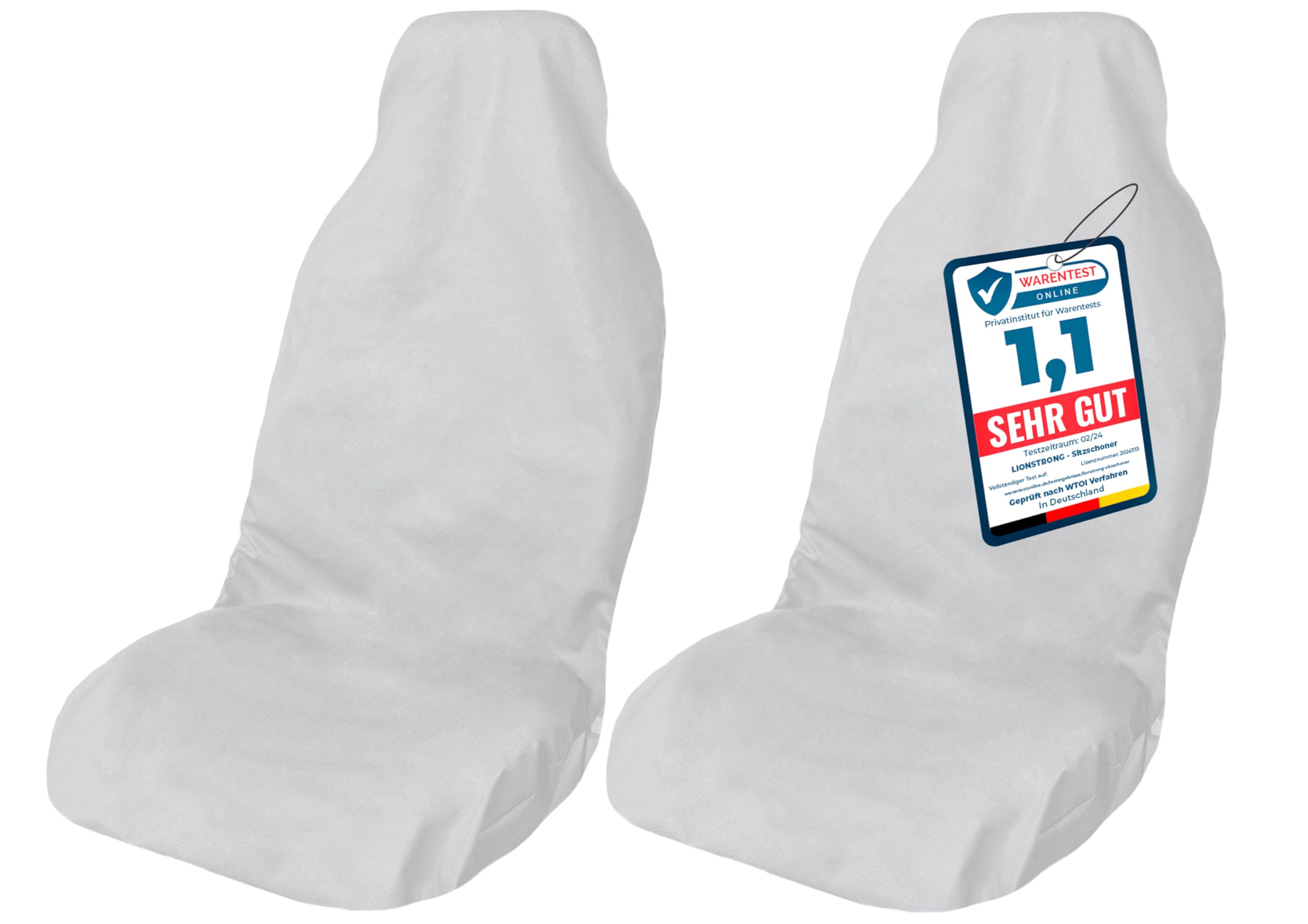 LIONSTRONG® Autositzschoner Vordersitz universell kompatibel [WASSERDICHT] - Autositzbezüge Vordersitze - Sitzschoner Sitzbezüge Auto - Autositz Sitzschutz - Werkstattschoner