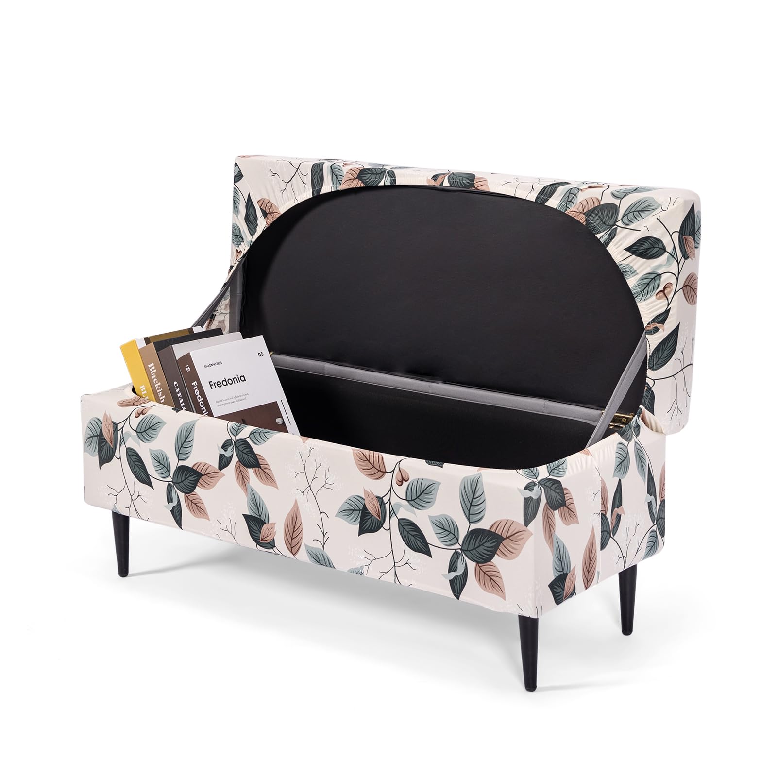 FUANGUI Ottoman Cover Stretch Storage Ottoman Bench Slipcover Printed Folding Storage Bench Ottoman Cover Footrest Stool Slipcover Footstool Protector
