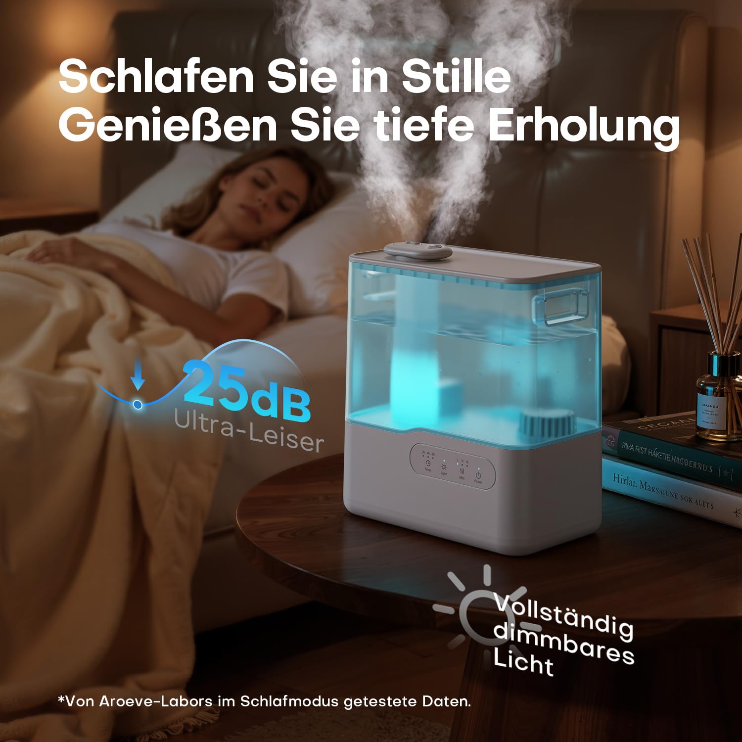AROEVE Luftbefeuchter 5L Top-Fill Kaltnebel mit Aroma Diffuser, 7-Farben Nachtlicht, Timer, 36H/25dB Leiser Ultraschall
