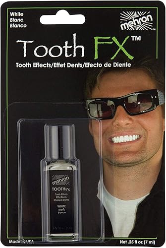 Pintura Blanca Mehron para dientes Negro,White (Tooth SFX),Blood rojo,Oro,Nicotine,(Spinach)