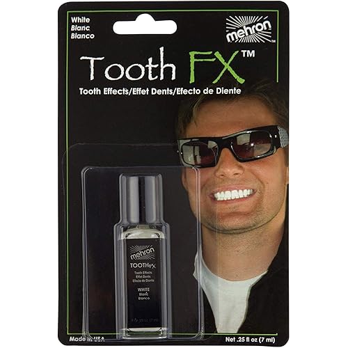 Mehron Makeup Tooth FX with Brush for Special Effects, Halloween, Movies (.25 oz) (White)