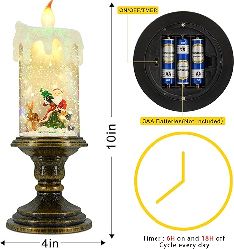 Miniatura 3 de Velas de Navidad sin llama, velas parpadeantes sin llama con temporizador, velas LED de Navidad que funcionan con pilas, luz de vela de globo
