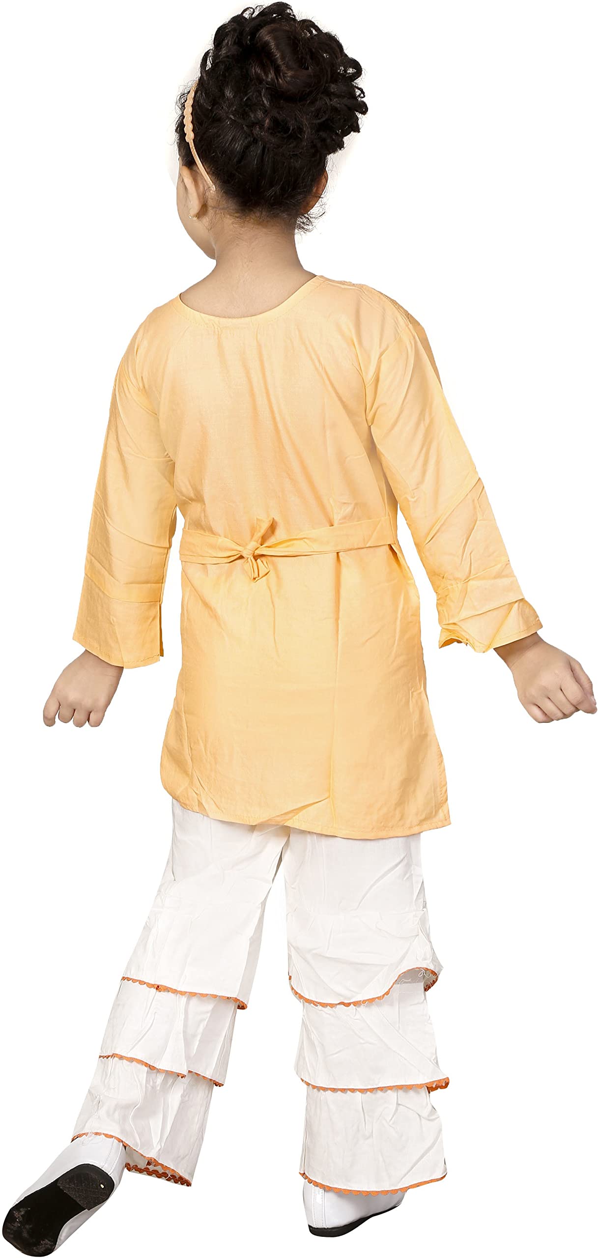 BURBN Girls Casual Kurta and Patiala Set (Yellow Pack of 1) | for 5-6 Years Old Kids 1