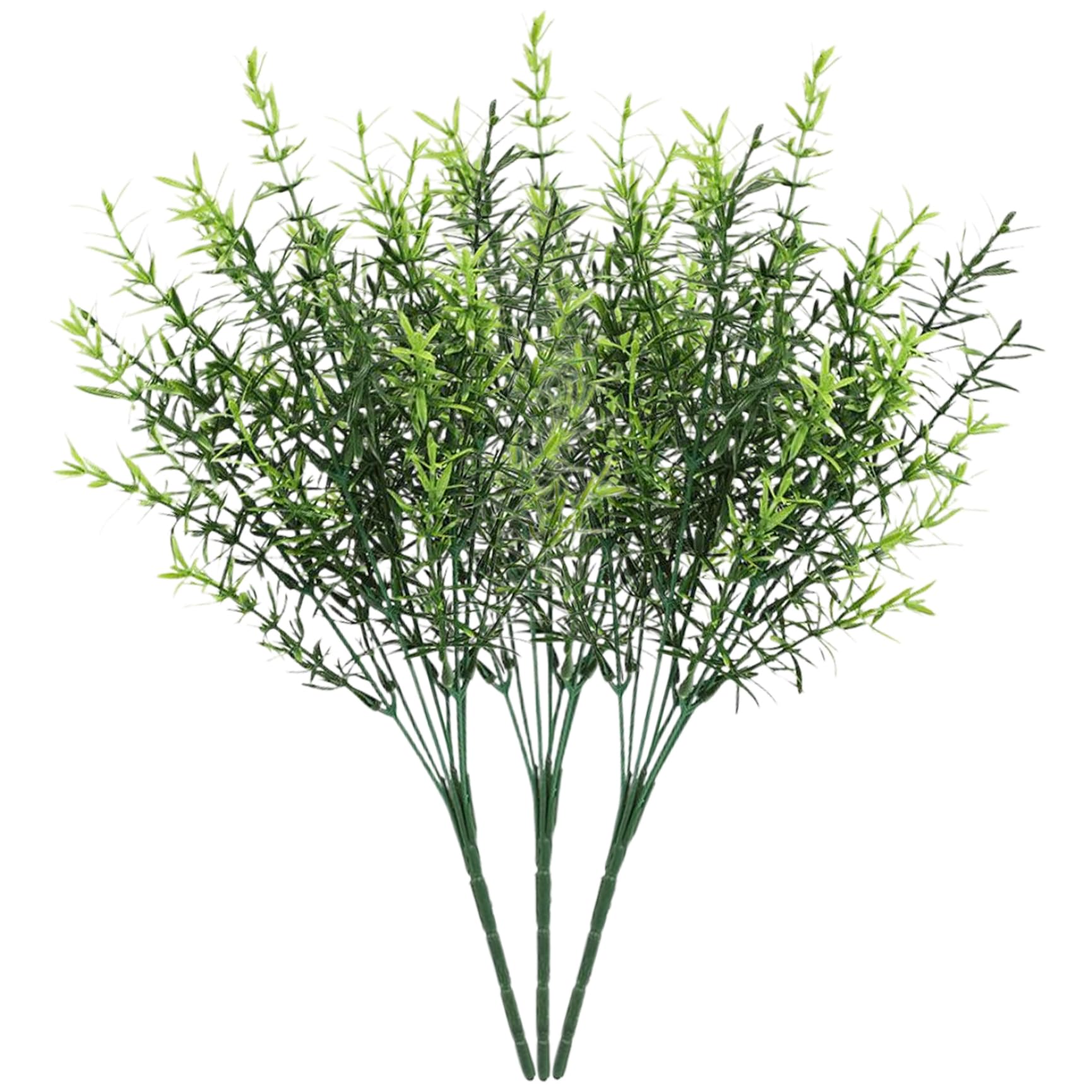 Hperu 3Pcs Greenery Stems, 14 Inch Artificial Rosemary Bush Plants Faux Plastic Rosemary Plant for Vase Farmhouse Garden Porch Patio Indoor