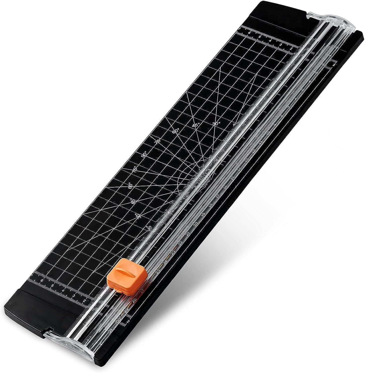 JEMICA A4 Paper Cutter Slicer, 12 Inch Paper Trimmer Scrapbooking Tool Supplies with Security Safeguard and Side Ruler, Portable Paper Slicer for Craft Paper, Label, Photo, (Black)