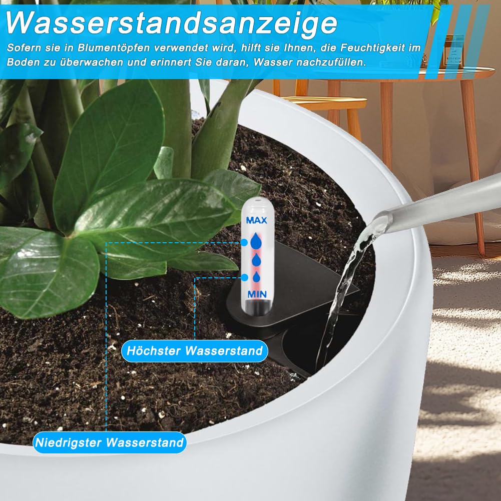 Set 8 Indicatori Di Livello Acqua Per Piante, 15-23 Cm, In Plastica ABS, Galleggiante, Per Interno E Serra, 4 Misure