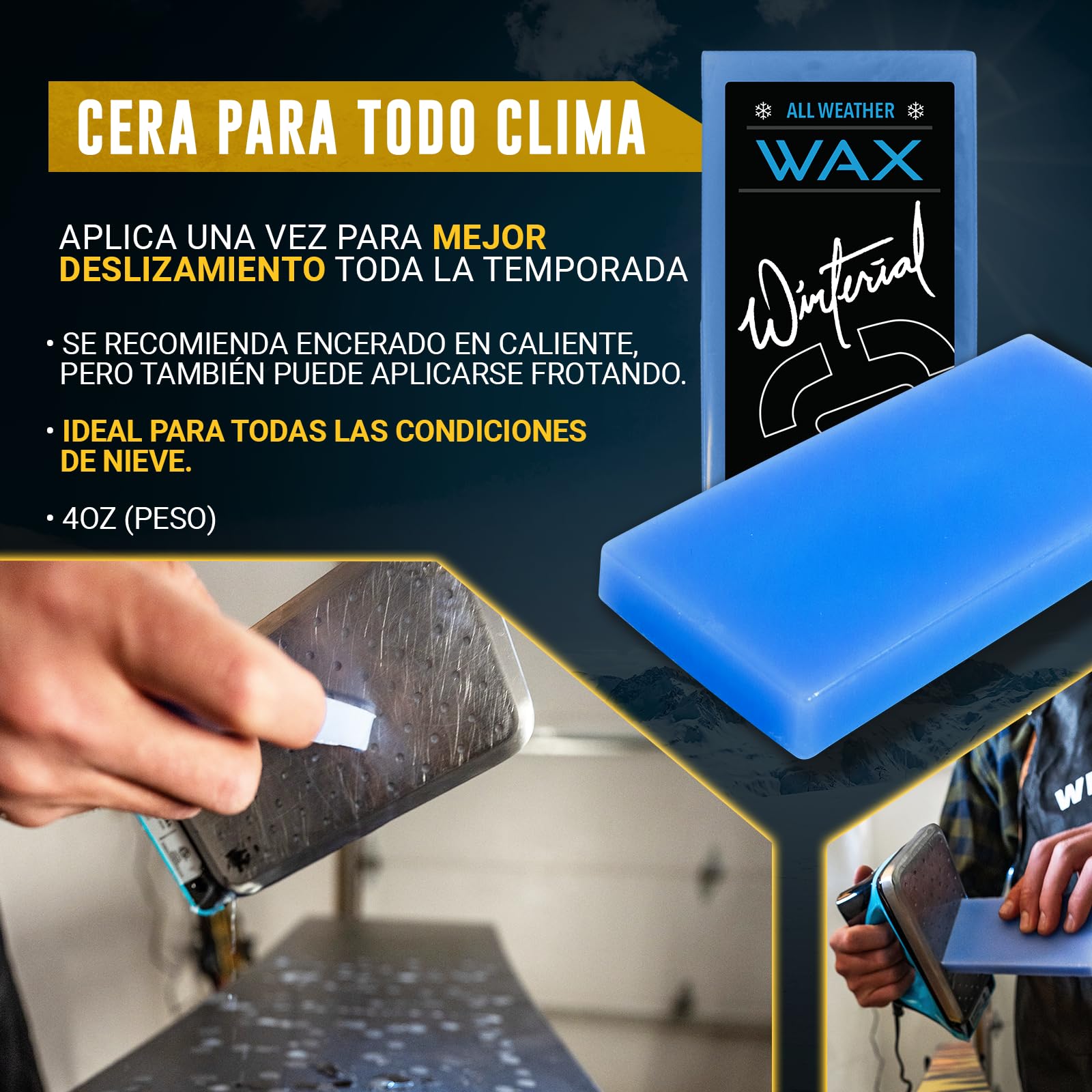 Winterial Kit de afinación de Snowboard y esquí, con Hierro, Cera de Snowboard para Todas Las temperaturas