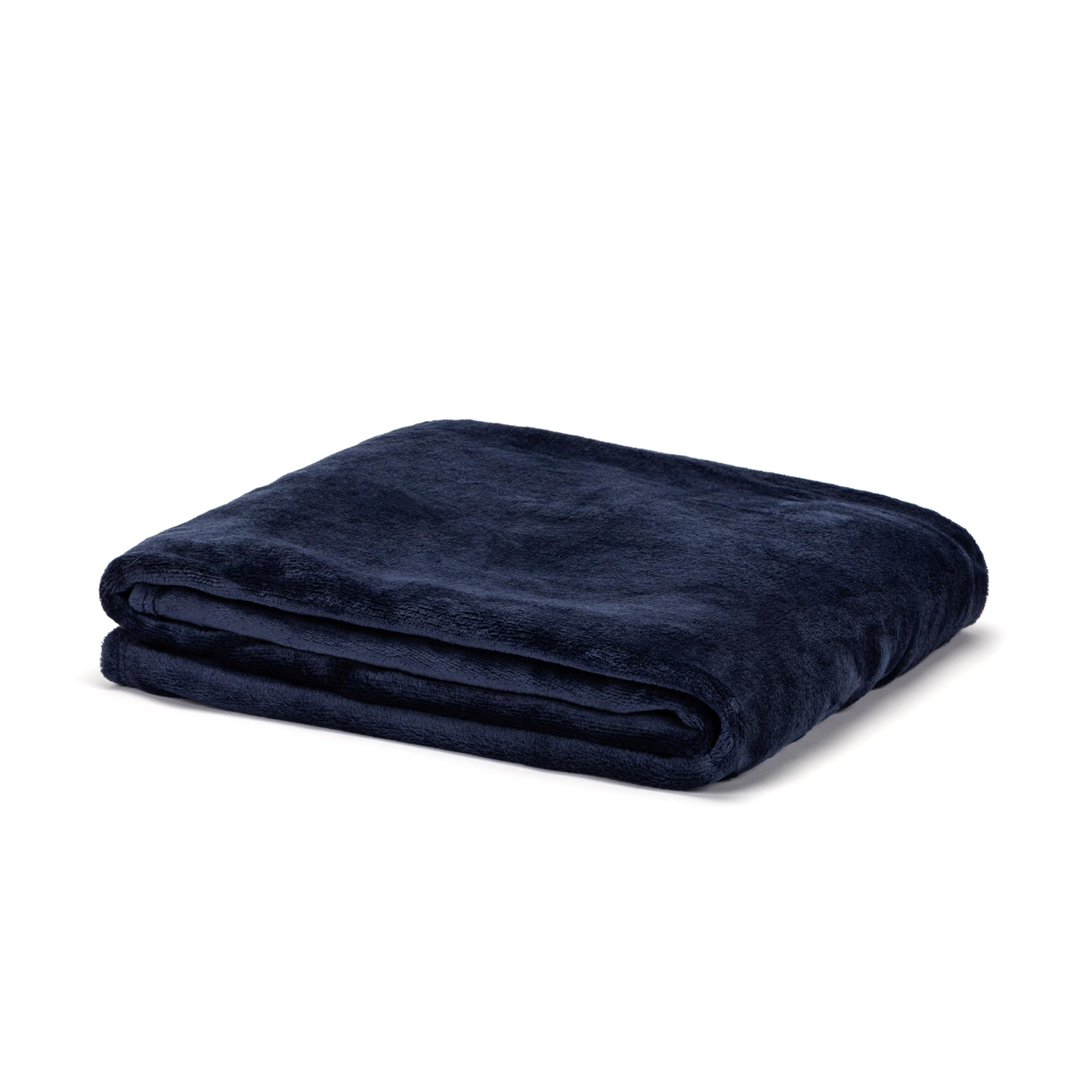 TRAMAS+ Manta Sofá Terciopelo, Suave y Elegante para Otoño Invierno, Mantas Lisas para Habitación y Salón (220x220 cm, Azul Marino)