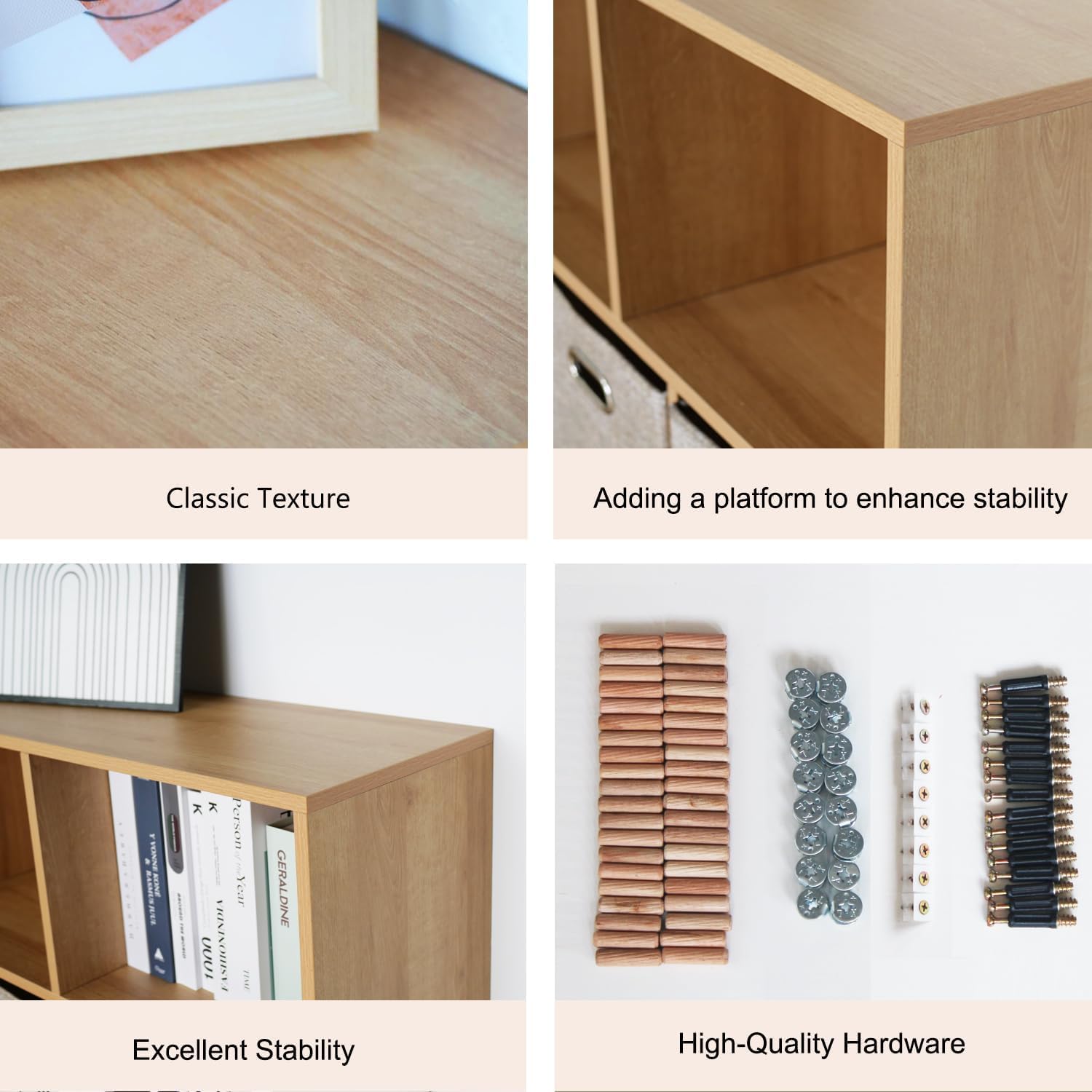 10 Cube Bookshelf with Base,Wooden Cube Storage Organizer,Open Shelf Bookcase for Bedroom, Living Room, Office, Study Room