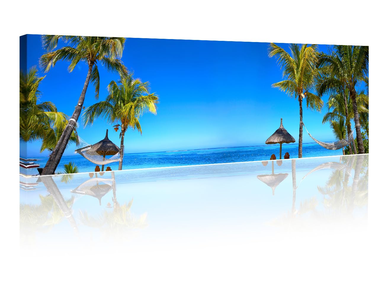 1 Panel Wall Art for Living Room, Tropical Beach Panorama Picture Prints on Canvas for Living Room Bedroom Wall Decoration, Wooden Framed Gallery-Wrapped Ready to Hang, 12"Wx46"H
