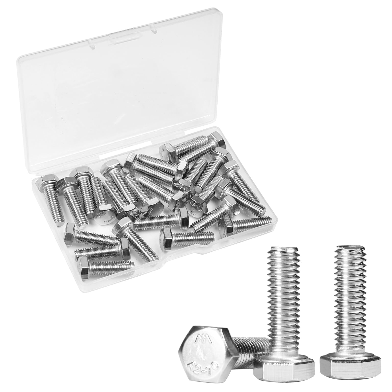 M8 Stainless Steel Hex Bolts - 25 Pack -17