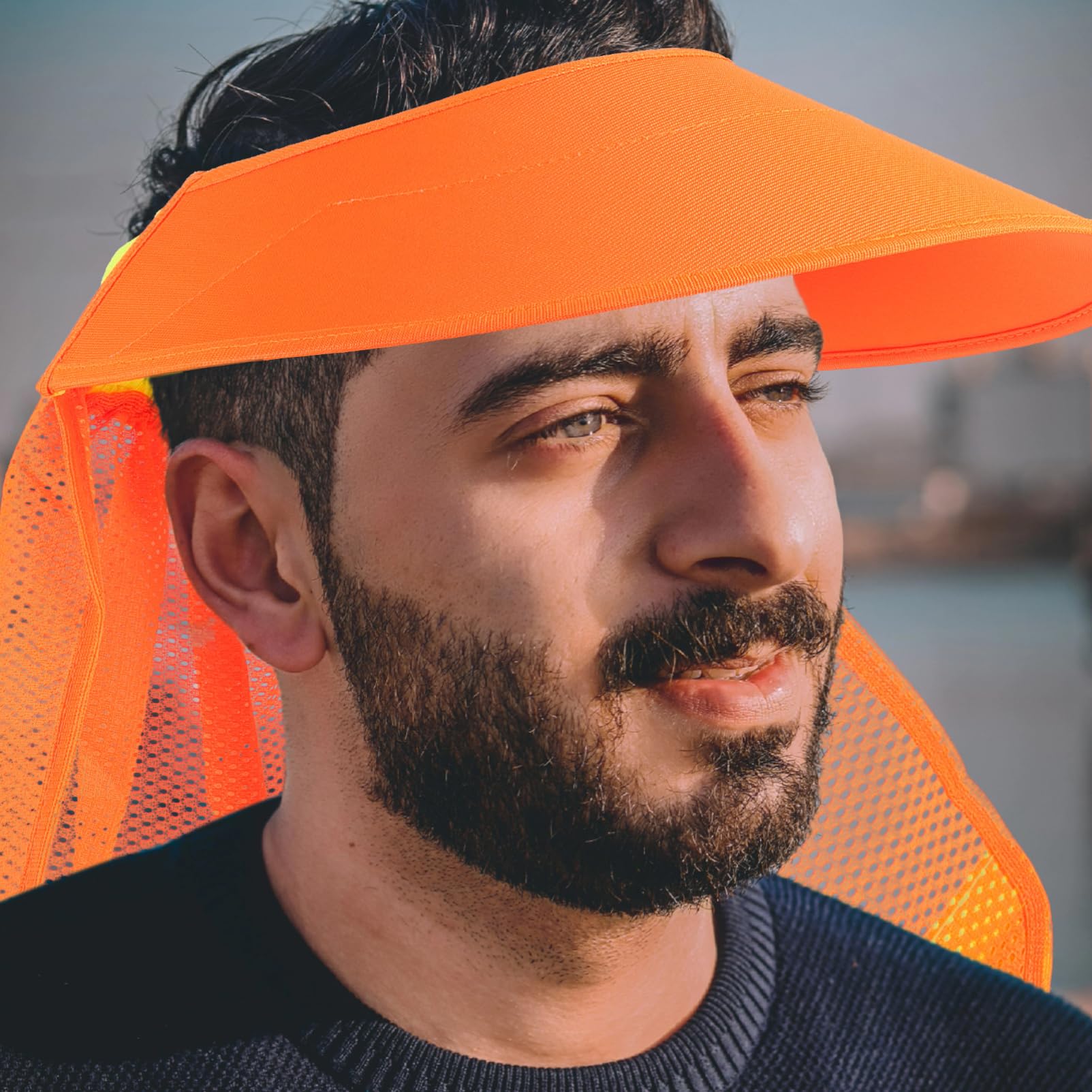 jojofuny Visera para Casco De Seguridad Visera para El Cuello con ala Completa Banda para La Sombra del ala del Casco De Seguridad Visera para Gorra Parasol para Sombrero Clip para