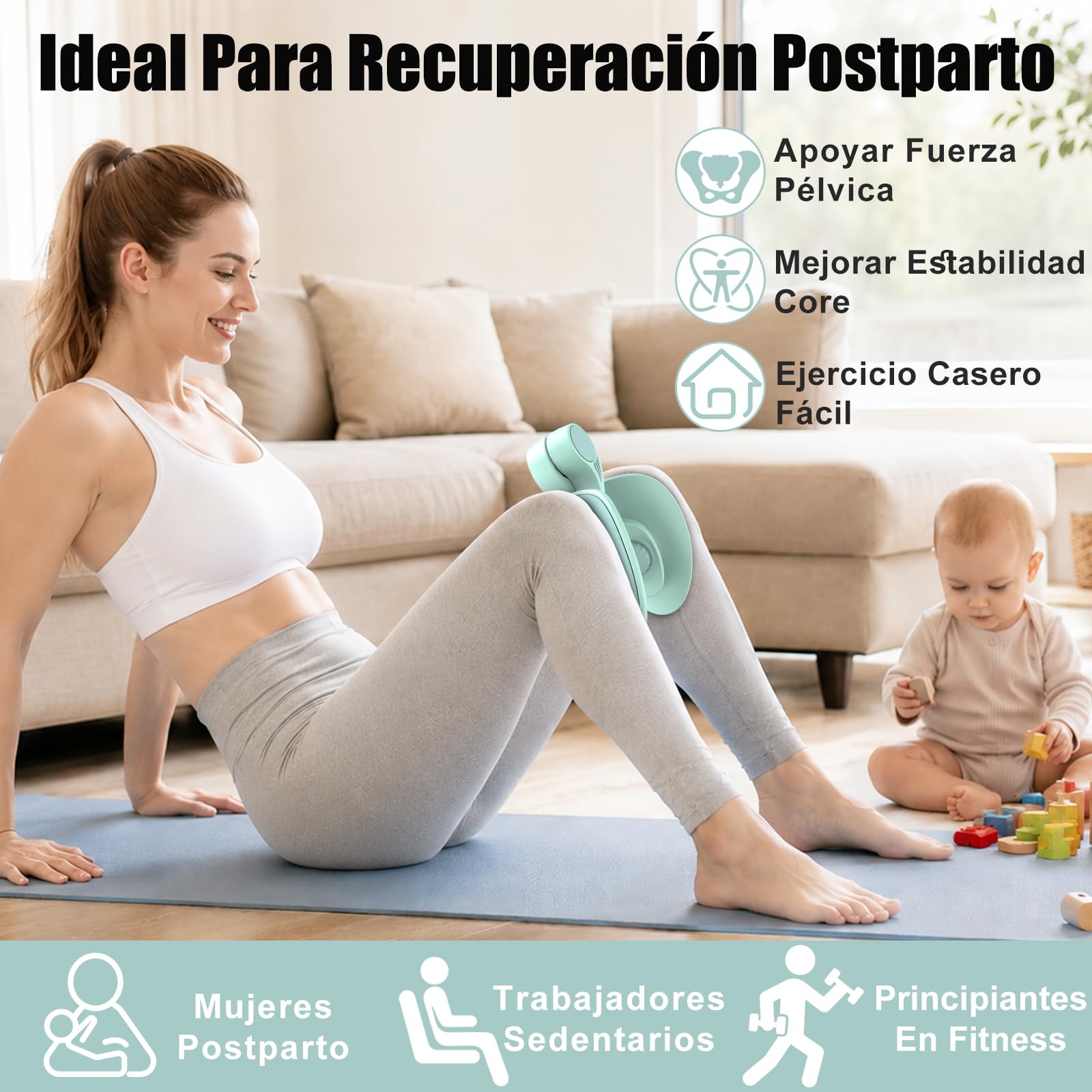 Ejercitador de Piernas y Suelo Pélvico 16KG y 22KG Máquina para Ejercicio en Casa Fortalecedor de Glúteos Entrenador Kegel con Banda Tonificador de Muslos Equipo de Musculación para Mujeres y Hombres