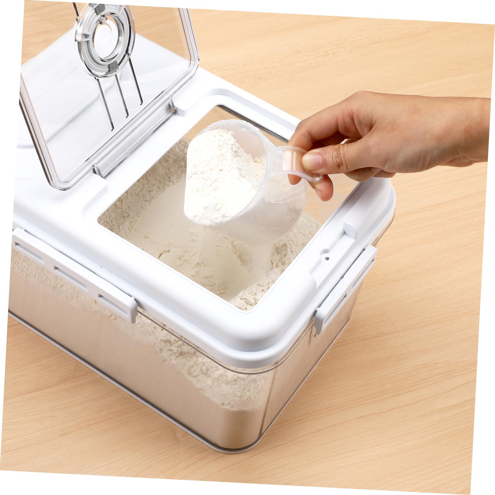 VALICLUD Contenitore per Riso Ermetico Stoccaggio di Cereali Contenitore per Alimenti Uso Multiuso Design Moderno Cucina Organizzata Conservazione di Cibo Secco