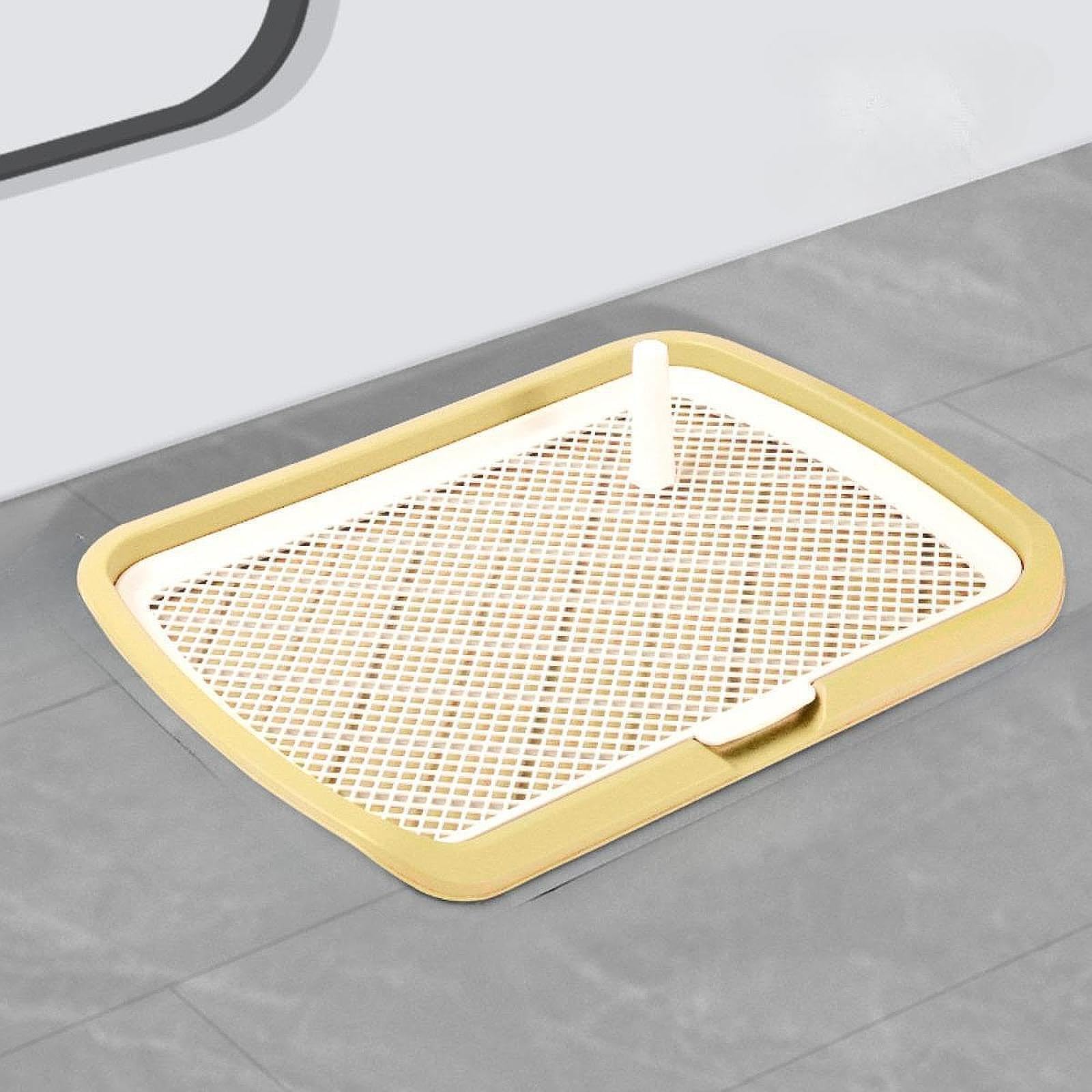 Bandeja de baño para Perros con Soporte portátil para empapadores de orina, fácil de Limpiar, para dueños de Mascotas y Cachorros en Entrenamiento, Amarillo, 66x50x5.2cm
