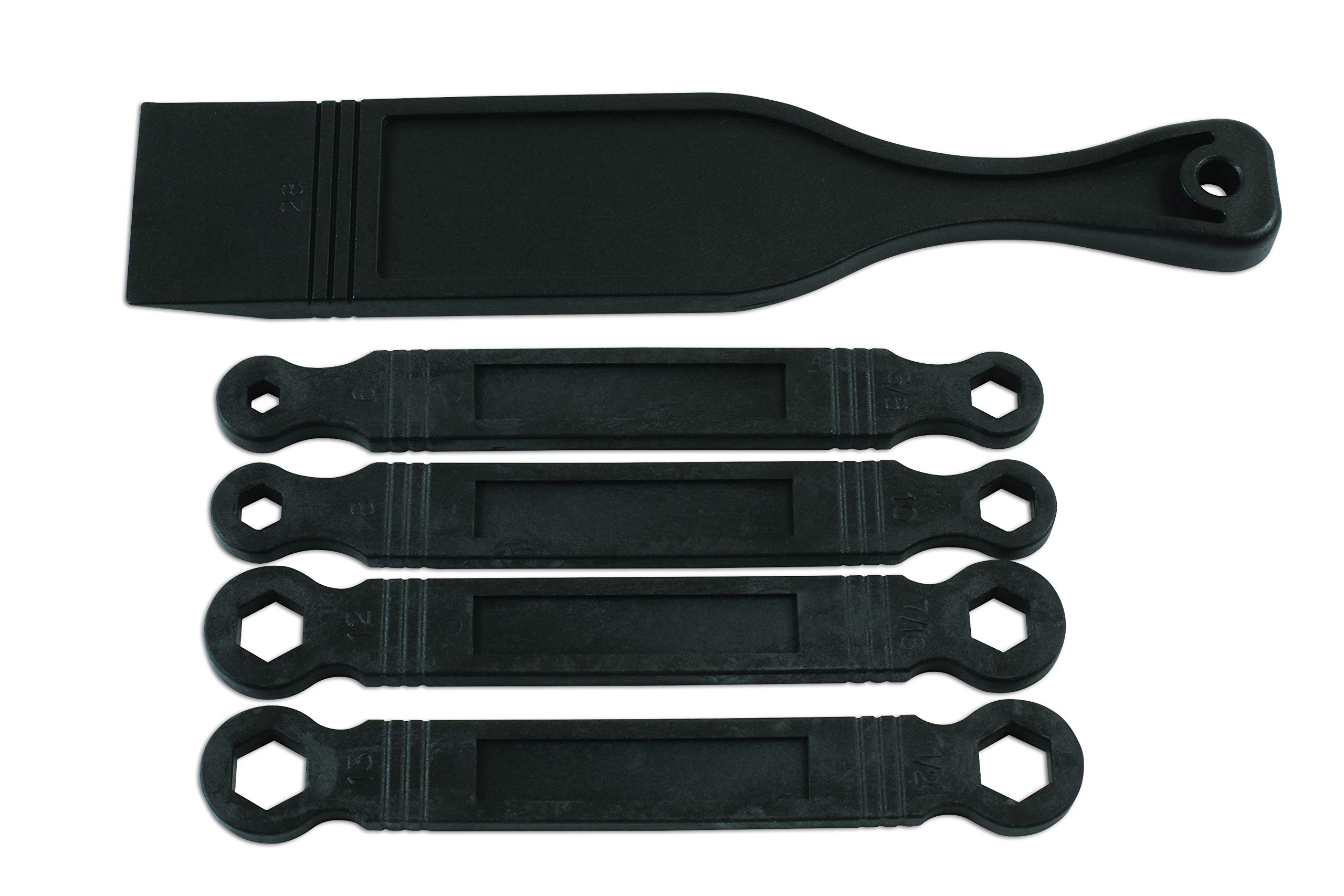 LASER 7464 Non Marring Spanner & Pry Bar Set 5 Pieces Non Marking Chrome Safe